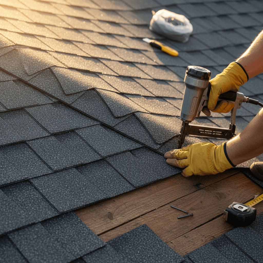 Fresh Atlas Pinnacle Pristine roof installation showing quality shingle work